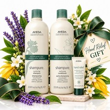 Aveda Shampure Nurturing Shampoo & Conditioner 1L Duo NEW + Hand Relief Gift picture
