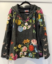 NWOT Johnny Was Blooming Breeze Hoodie Sweatshirt Top Hummingbird Butterfly XXL picture
