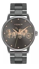 Brand New Coach Grand Women’s Gunmetal Grey 36mm Bracelet Watch 14502924 picture