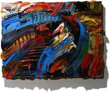 ORIGINAL OIL█PAINTING OCEAN ART█SIGNED '26█LANDSCAPE OUTSIDER NATURE ABSTRACT NR picture