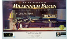 Signed Ralph McQuarrie Star Wars Millennium Falcon Lithograph 70mm Film Cells picture