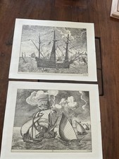 Early 20th Century Pieter Bruegel Ship Intaglio Restrike Prints picture