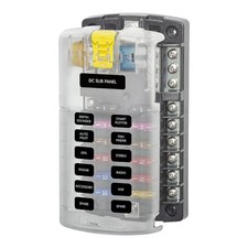 Blue Sea Systems 5026 ST Blade Fuse Block 12 Circuit with Ground and Cover picture