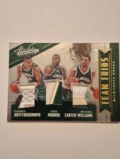 🔥2016-17 Panini Absolute trios Jersey Patch /10 ~ Giannis Antetokounmpo ~🔥 picture