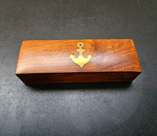 Nautical Brass Copper Boatswain Whistle  Boson Call with Brass Inlay Box  picture