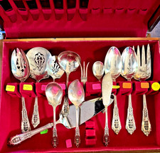 Wallace Rose Point Silver Flatware Serving Pieces (14). Used twice for serving. picture