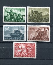 HUNGARY 1941 WW2 GERMAN PUPPET STATE HUNGARIAN ARMY SET B135-B139 PERFECT MNH picture