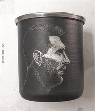 Hand Engraved Messi Mate Cup Stainless Steel Tumbler Argentina JF Art picture