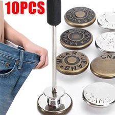 10PCS Jeans Buttons No Sew Jean Button Replacement with Screwdriver 17mm picture