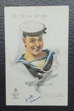 ANTIQUE BARRIBAL POSTCARD WW1 C1916 SERIES 1050 SERVICEMEN IN UNIFORM ROYAL NAVY picture