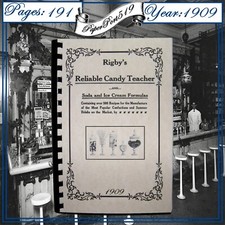 1909 Rigby's Reliable Candy Teacher And Soda And Ice Vintage Cook Book 191 Pages picture