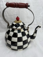 FLAWLESS Mackenzie-Childs Courtly Check 4 QUART Teapot NEVER USED. picture
