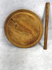 antique bread board wood round 11 seasoned excellent patina original 1800s picture
