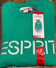 NWT Esprit Women's Logo Fleece Crewneck Sweatshirt Embroidered 80s Retro Viral picture