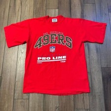 Vintage San Francisco 49ers Men's Graphic T Shirt Large Red 90s NFL Proline picture