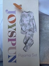 Joyspun Women’s 2 Pc Pajama Set XL 16-18 Pink Gray Tie Dye Soft Lounge Set picture