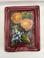 Sicilian Migliore Caltagirone Hand Painted Fruit Ceramic wall hanging Italian picture