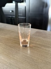 Rare c.1945 Pioneer Occupied Japan Willow Moon Pink Hand-Blown 1oz Shot Glass picture