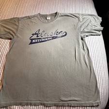 Gildan Heavy Cotton Alaska Ketchikan T-Shirt Mens XL Gray Souvenir Distressed picture