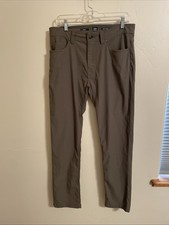 Prana Pants Mens 33X30 Brown Straight Leg Slim Fit Nylon Stretch Camping picture