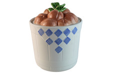 Vintage Pfaltzgraff Hopscotch Peach Canister Stoneware 10.5
