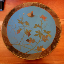 Antique Japanese Cloisonné Enamel Cabinet Plate/Charger-Meiji Period-1880-1910 picture