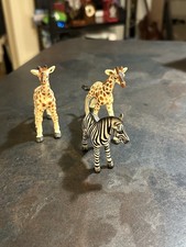 Safari Ltd & Schleich Animal Figure Lot – 2 Giraffes & Zebra picture