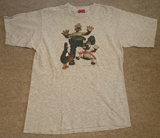 Vtg Wallace & Gromit T Shirt Large Promo Cartoon Movie Graphic 1989 picture