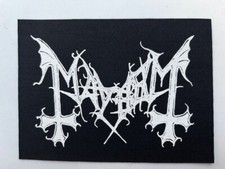 Mayhem Cloth Patch Sew On Badge Black Metal Approx 5.5