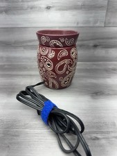 Scentsy BANDANA Full-Size Electric Wax Tart Warmer Retired Red w/Bulb picture