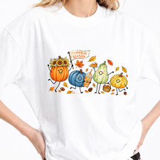 Vintage Fall Harvest Shirt Cute Gourd Squad Graphic Tee Sweet Boho Retro 70s picture