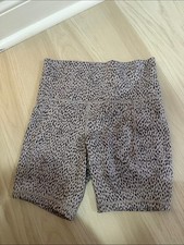 Athleta high -Waist Animal Print Bike Shorts - Taupe picture