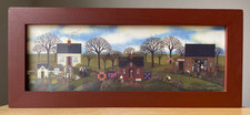 Vintage DIANA CARD Herbs Antiques & Quilts Primitive Folk Art Print - Signed picture