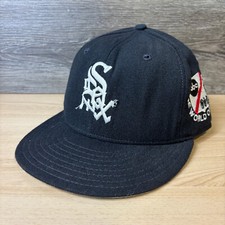 Vintage Chicago White Sox Hat 7 1/4 Black Wool Wide World Of Sports New Era * picture