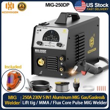 250A 5IN1 Gas/Gasless MIG Welder Aluminium Pulse MIG/TIG/STICK 110/230V &HELMET picture