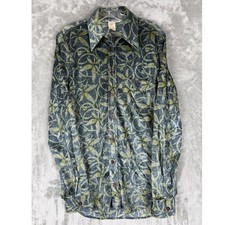 Vintage Emporio Armani Men's Long Sleeve Button Up Shirt Abstract Green Sz M picture