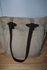 FILSON rugged twill open tote bag - tan - heavily used and distressed picture