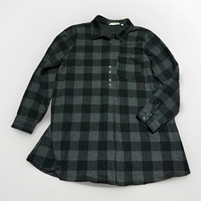 Women's XL Soft Surroundings Buffalo Plaid Tunic Flannel Style Top picture