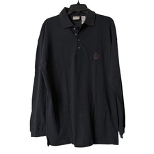 NWT Vintage Bugle Boy 1990s Mens Long Sleeve Pullover Navy Blue Shirt Size Large picture