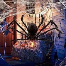 6.6 FT Giant Halloween Spider Furry Scary Large Outdoor Yard Indoor Party Decor picture