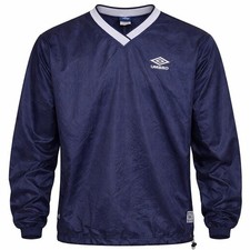 VTG Retro Umbro Football Training Shell Pullover Windbreaker Navy XL picture