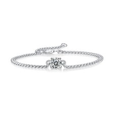 1ct Moissanite Tennis Bracelet 925 Sterling Silver Twisted Fifty8 Gift Box picture
