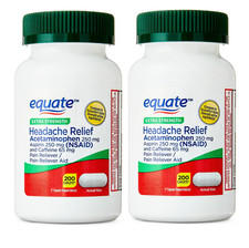 (2 Bottles) Equate Extra Strength Headache Relief Caplets, 250mg, 200 Count picture