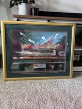 Vintage Vanguard Studios Abstract Painting - Hand Painted, Signed & Framed picture