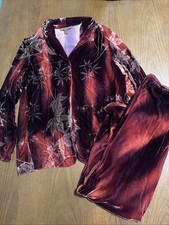 HARARI Women’s 2-Piece Outfit Set Red Top andMaxi Skirt Floral, Size M/L picture