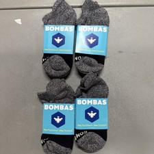 4 Pack Bombas All-Purpose  Ankle Socks - Women's Medium - Black /Grey picture
