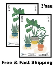 Mainstays 24x36 Black Poster Frame Set of 2 – Wall Mount Display Frames picture