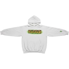 Billie Eilish Official White Airbrush Logo Blohsh Sleeve Hoodie Mens Medium picture