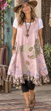 Lagen Look Upcycled Tunic Dress One Sz Art To Wear Patchwork Boho Festival Wear picture