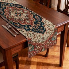 Nuxovilar Vintage Persian Flax Table Runner 13x72 Inches - Persian Style Tabl... picture